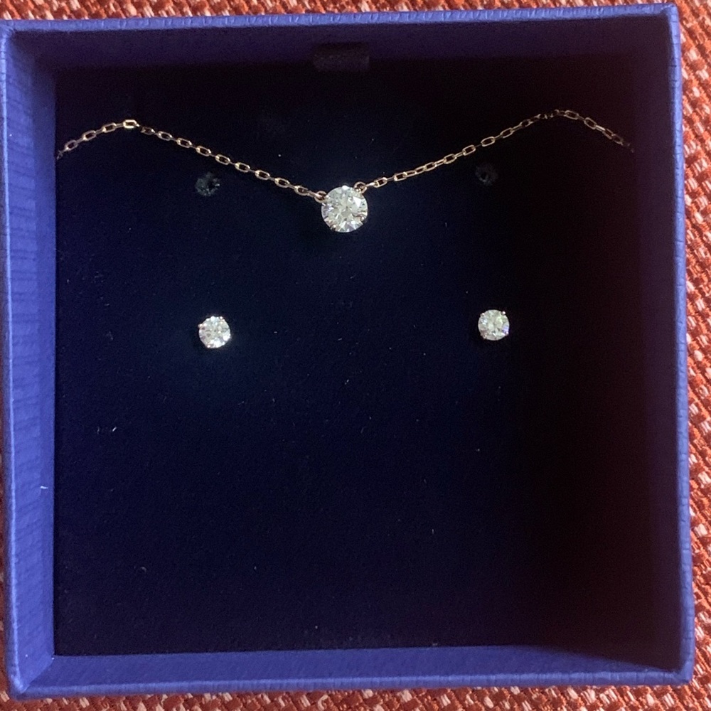 NWT Swarovski set rose gold